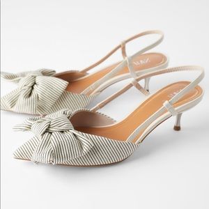 NWOT Zara slingback bow heels